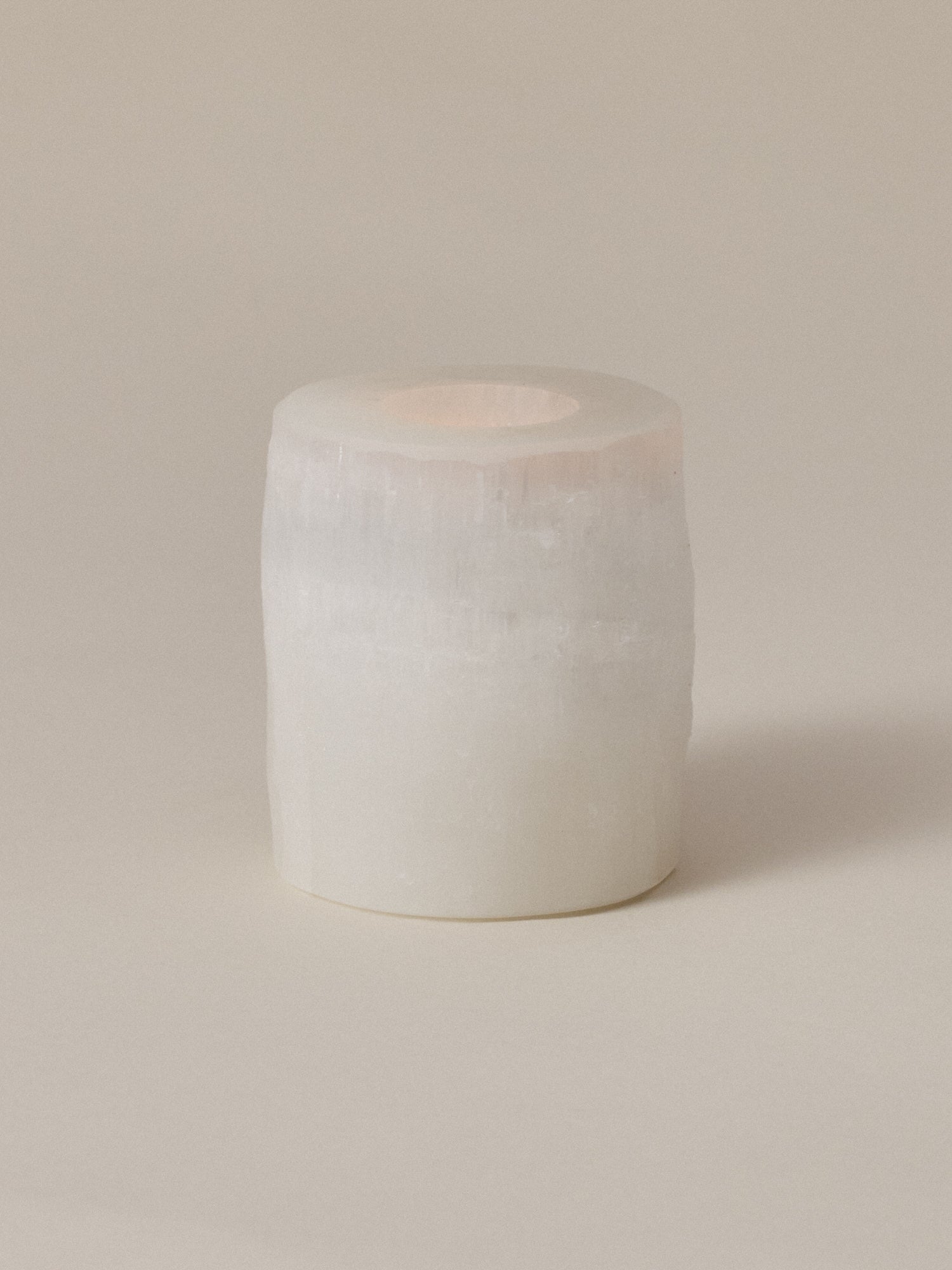 Selenite tea light holder
