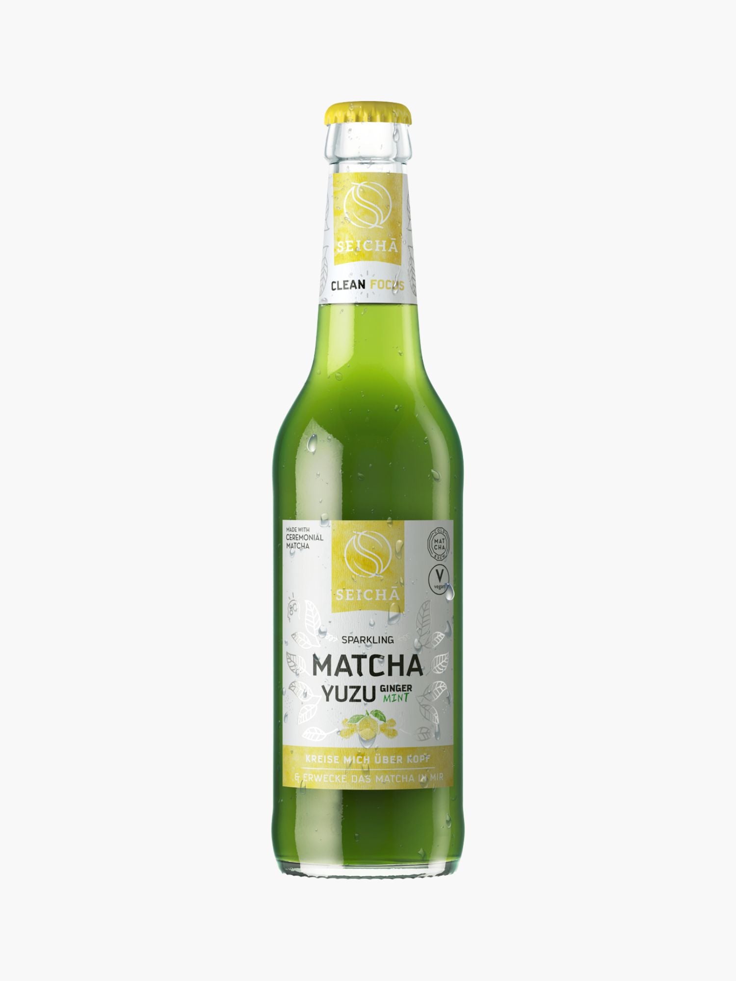 Sparkling Matcha med Yuzu, Ingefära & Mynta