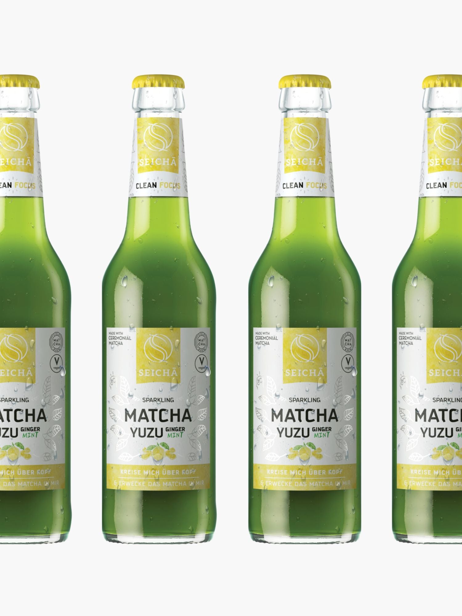 Sparkling Matcha med Yuzu, Ingefära & Mynta