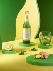 Sparkling Matcha med Yuzu, Ingefära & Mynta