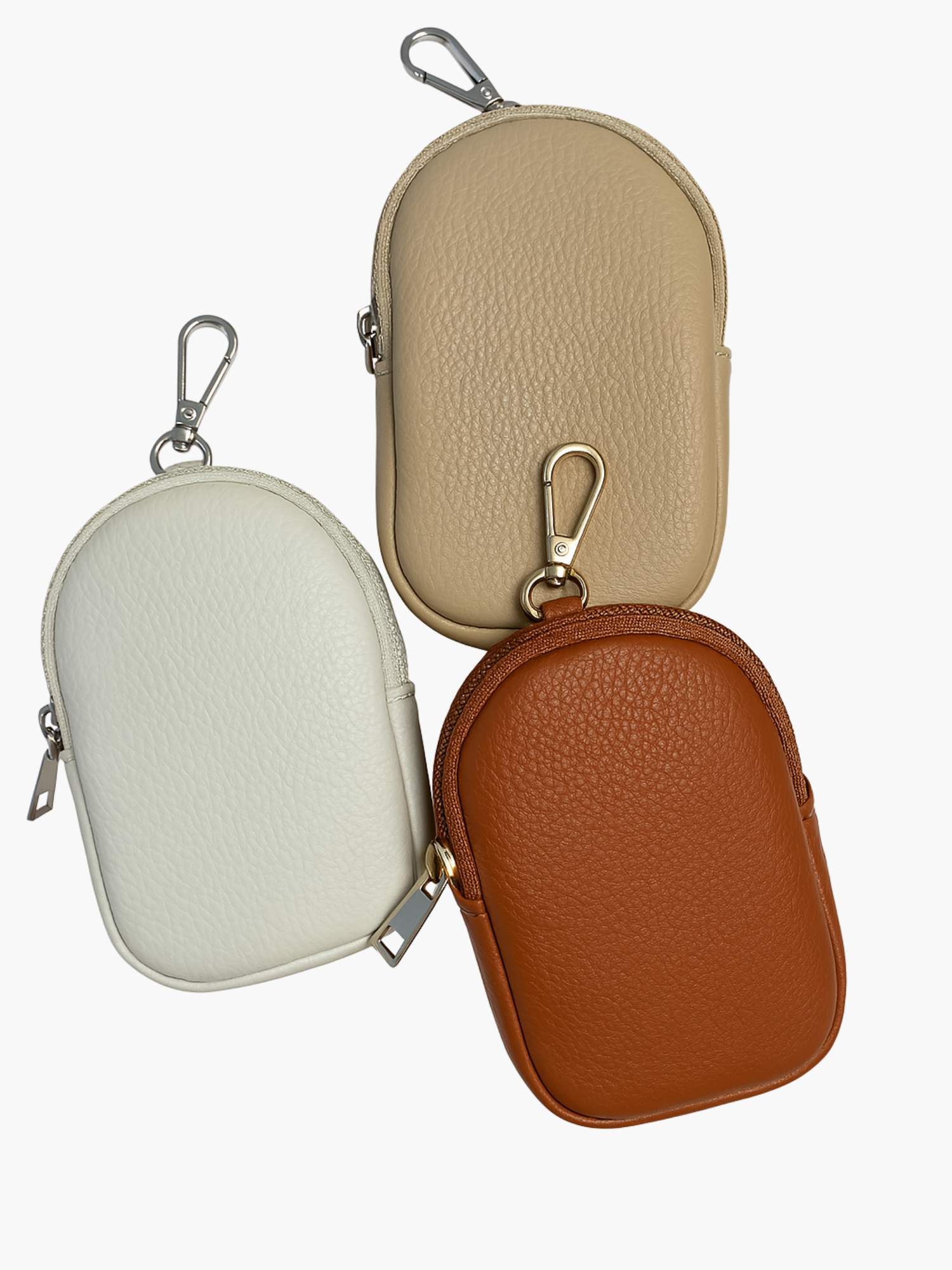 Plånbok med dragkedja i mjukt läder