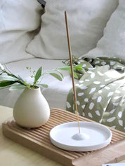 White incense holder & altar dish