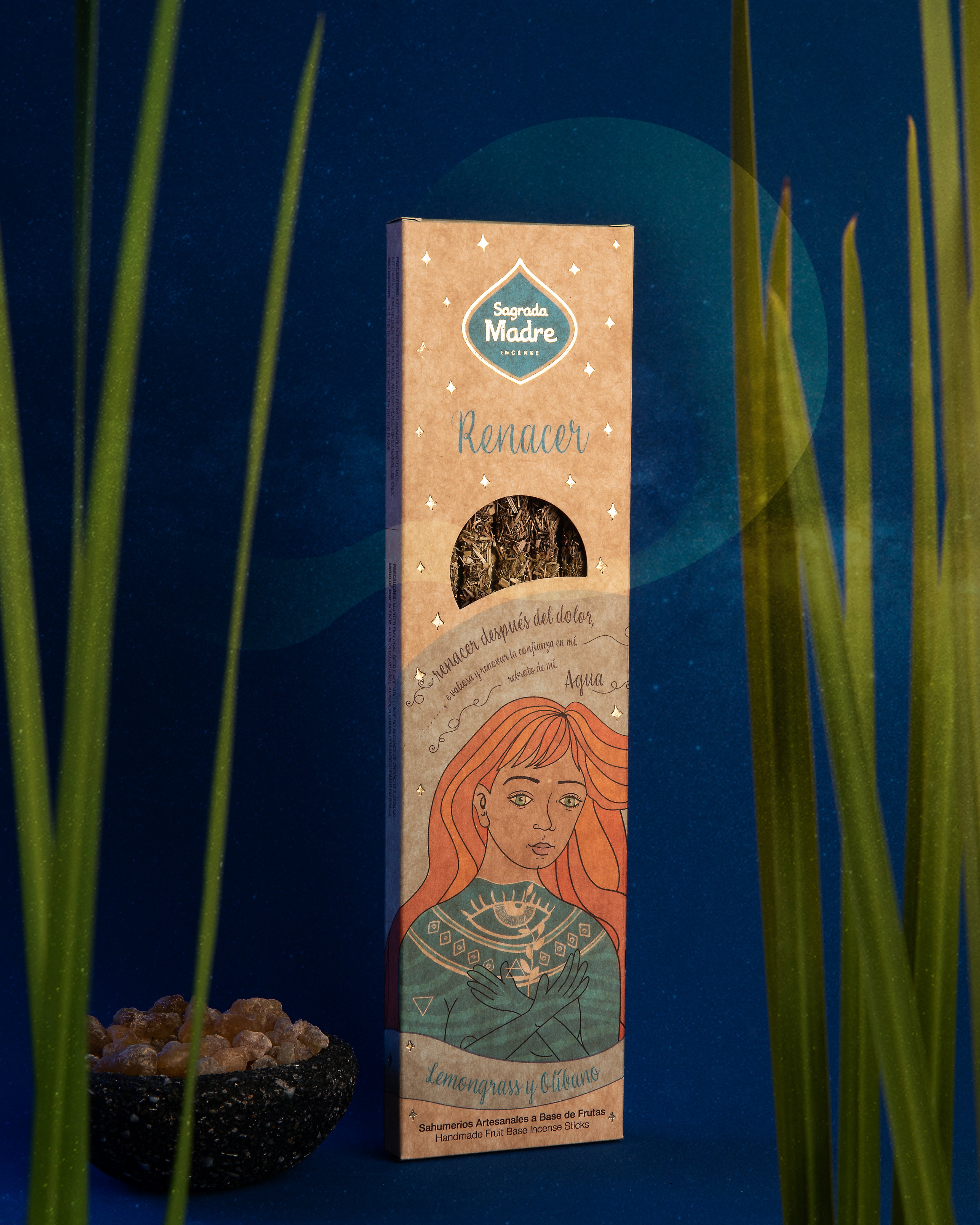 Water Element Lemongrass & Frankincense Incense Sagrada Madre