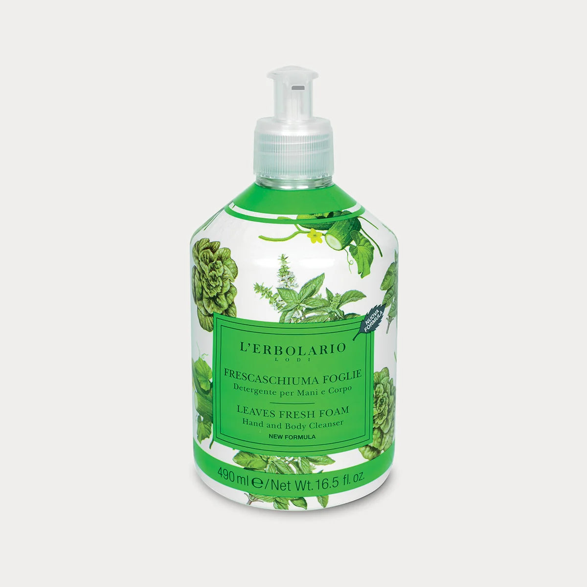 L’Erbolario Leaves Fresh Foam Hand & Body Wash 490 ml