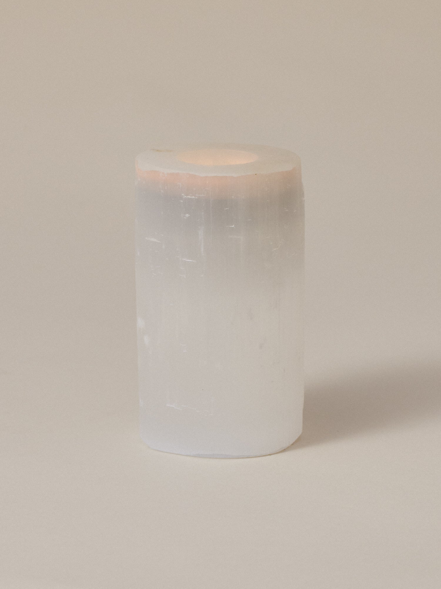 Selenite tea light holder