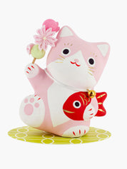 Double Fortune Maneki Neko Pink