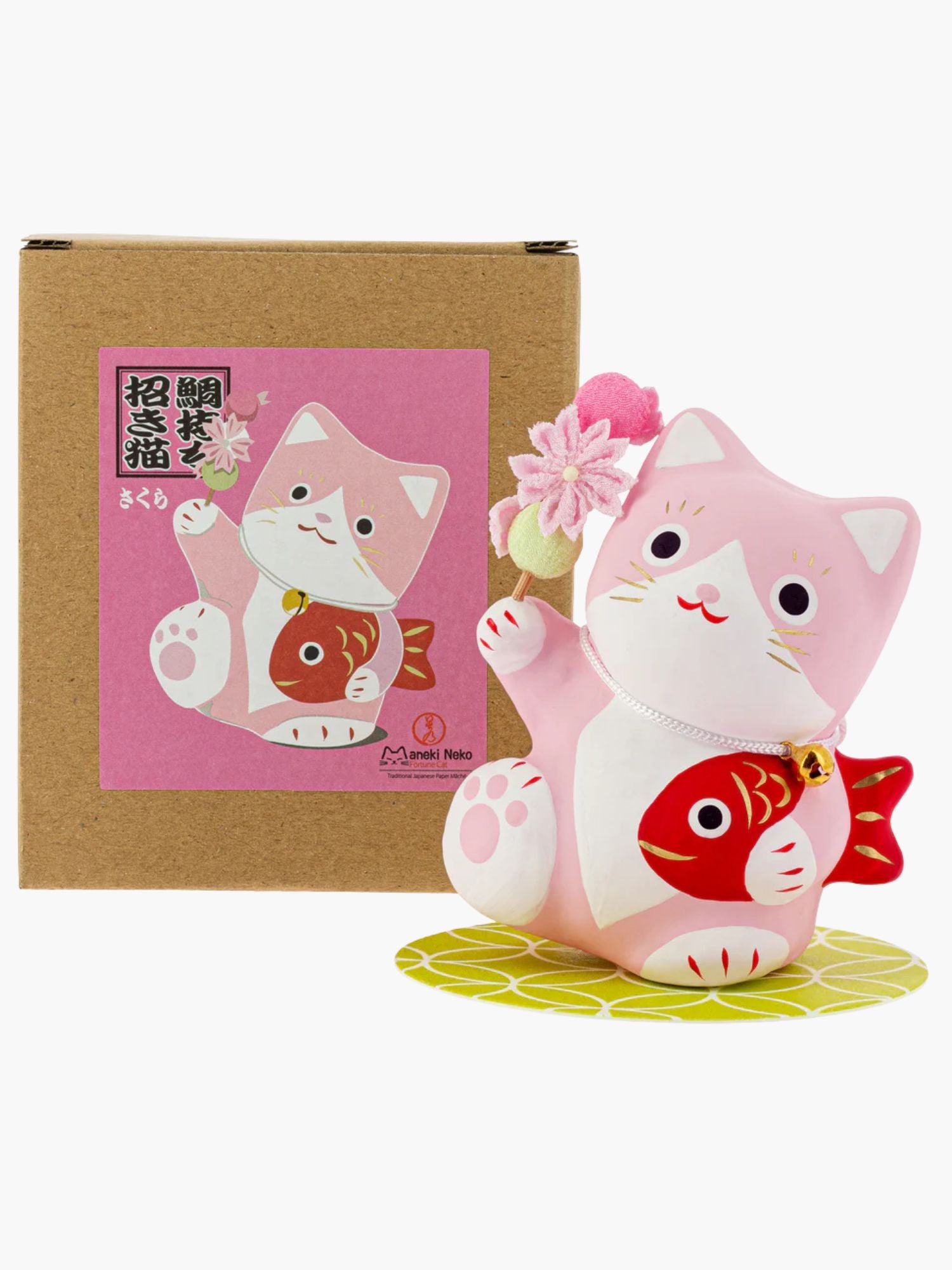 Double Fortune Maneki Neko Pink