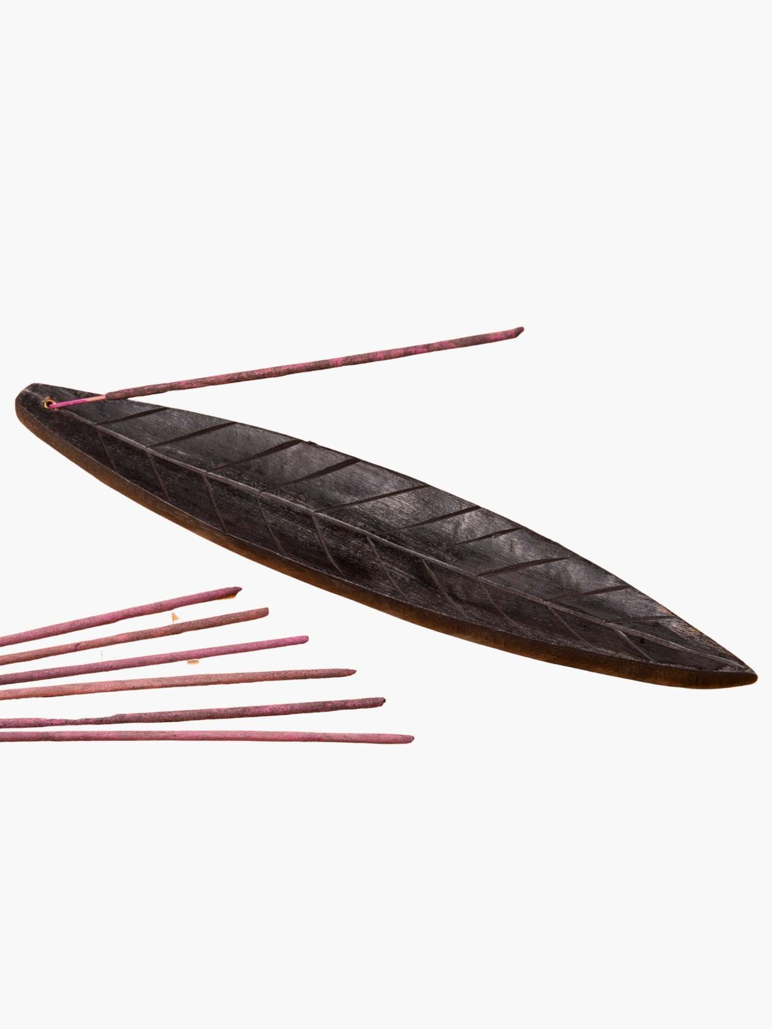 Dark Wood Leaf incense holder