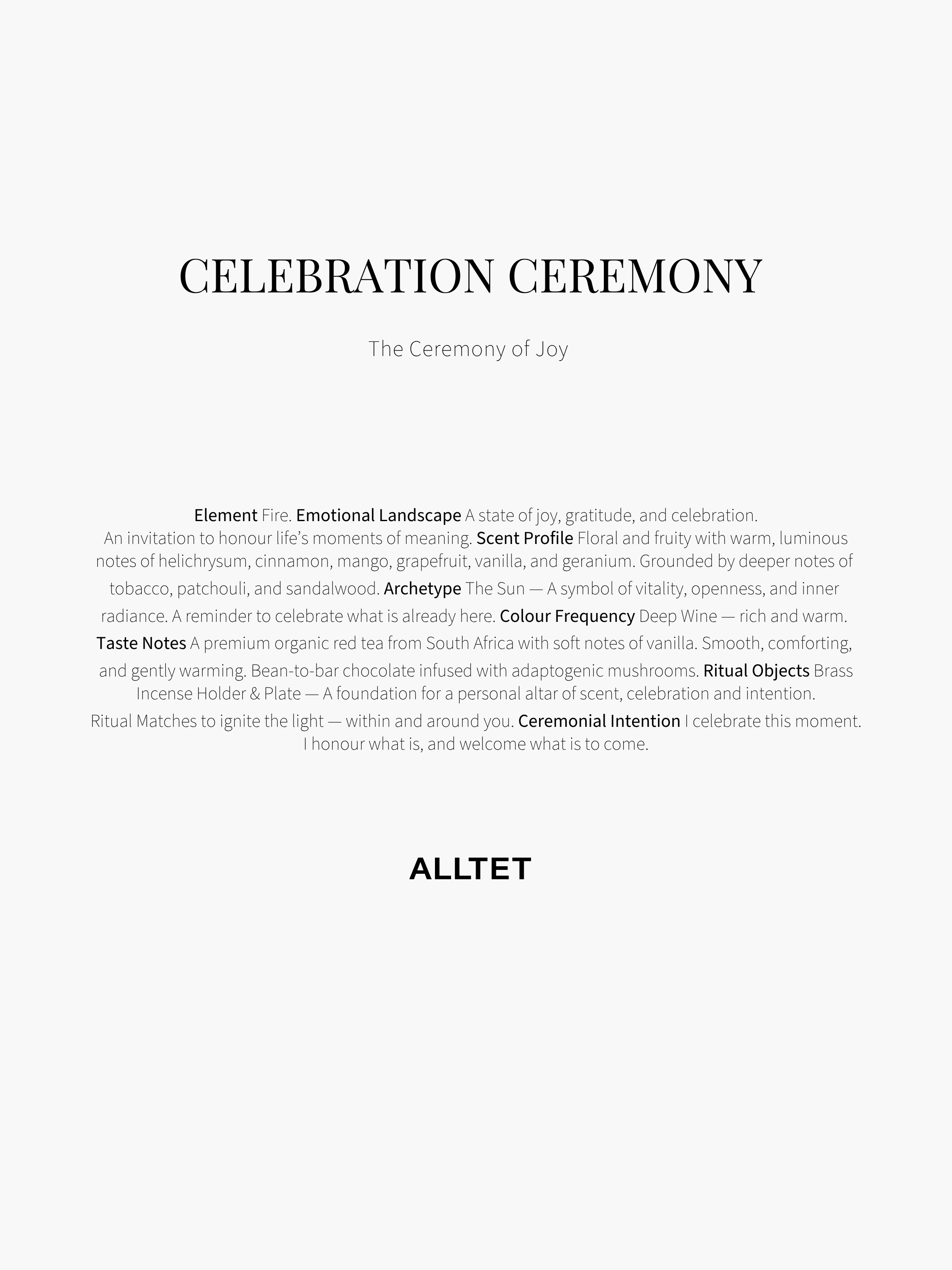 ALLTET CEREMONY - CELEBRATION
