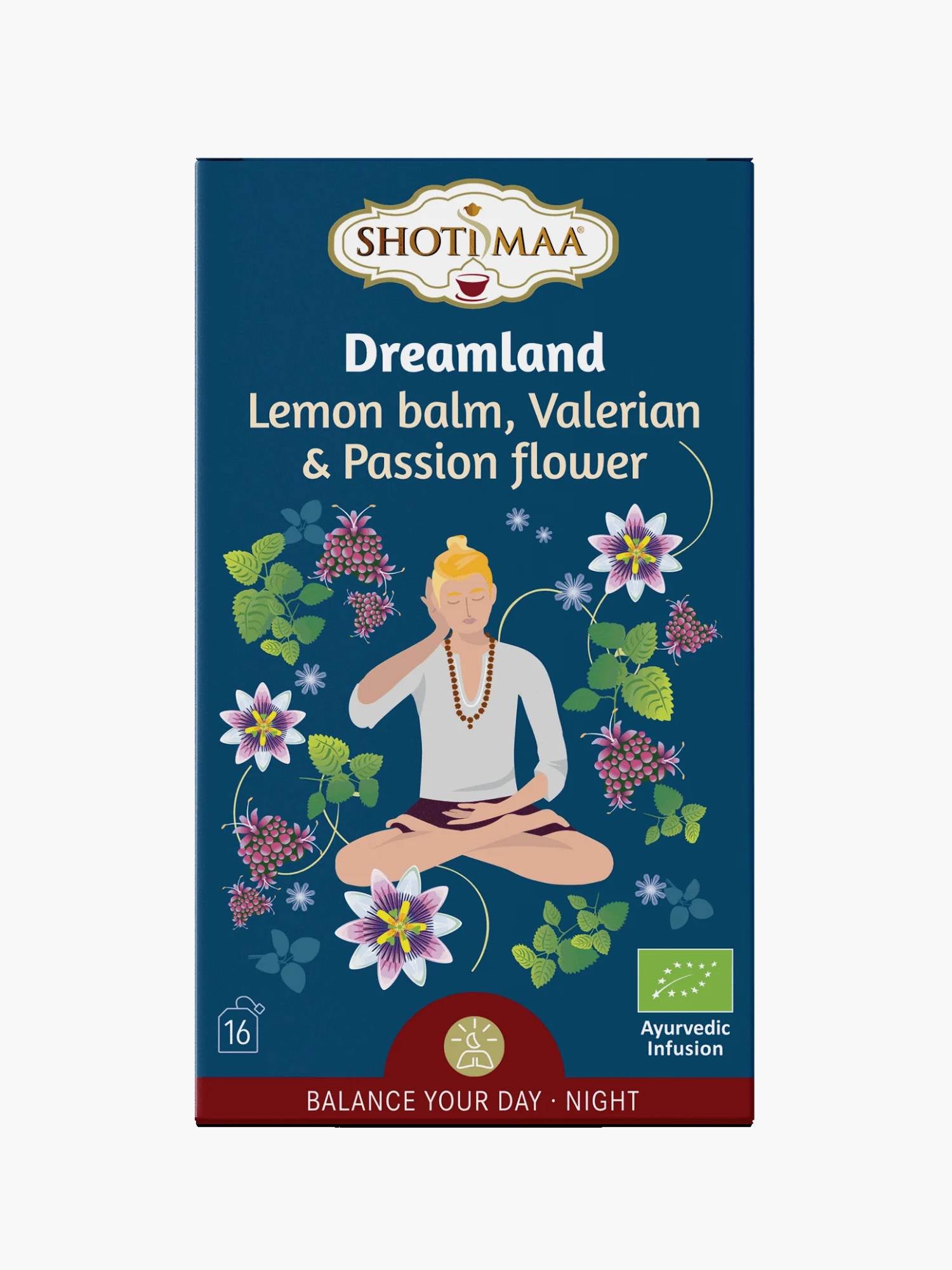 Dreamland - Lemon balm, Valerian & Passion flower Organic Herbal Tea Shotimaa