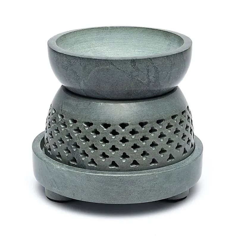 Grey Soapstone Aromalampa & Rökelsehållare