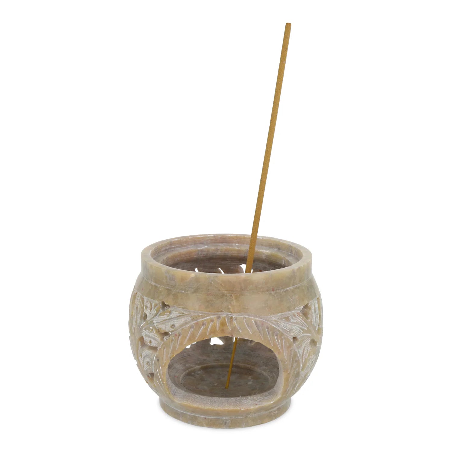 Beige Soapstone Aromalampa & Rökelsehållare