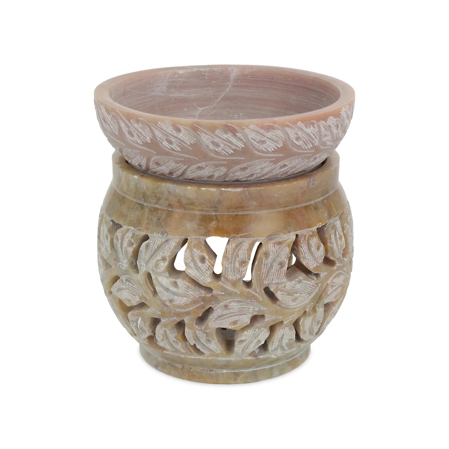 Beige Soapstone Aromalampa & Rökelsehållare
