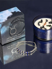 Taurus Zodiac Crystal Candle med kristallarmband