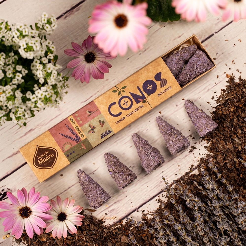 Lavender &amp; Violet incense cones Sagrada Madre