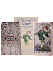 Silver Foil Waite Tarot Card Deck + Guidebok