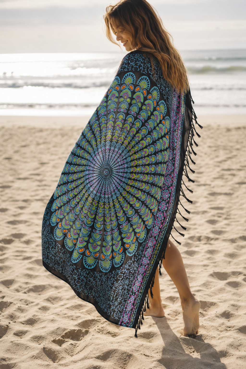 Mandala Peacock Sarong