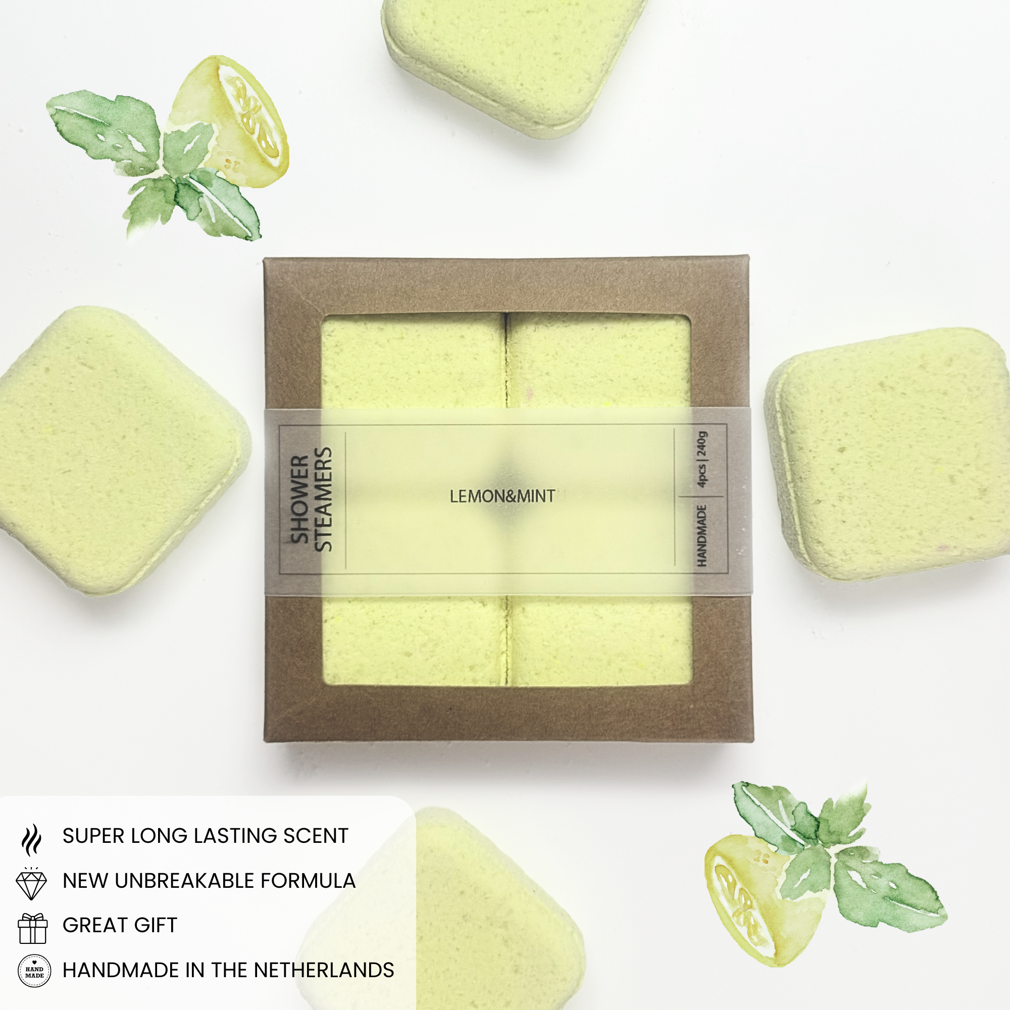 Natural Shower Steamers Gift Pack Lemon & Mint