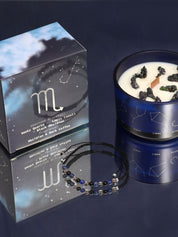 Scorpio Zodiac Crystal Candle med kristallarmband