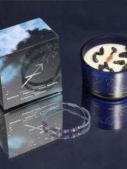 Sagittarius Zodiac Crystal Candle med kristallarmband