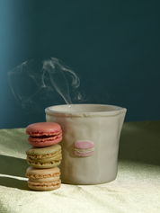 Doftljus i keramikkrus – Macaron, Vanilla Bean & Pink Pistachio