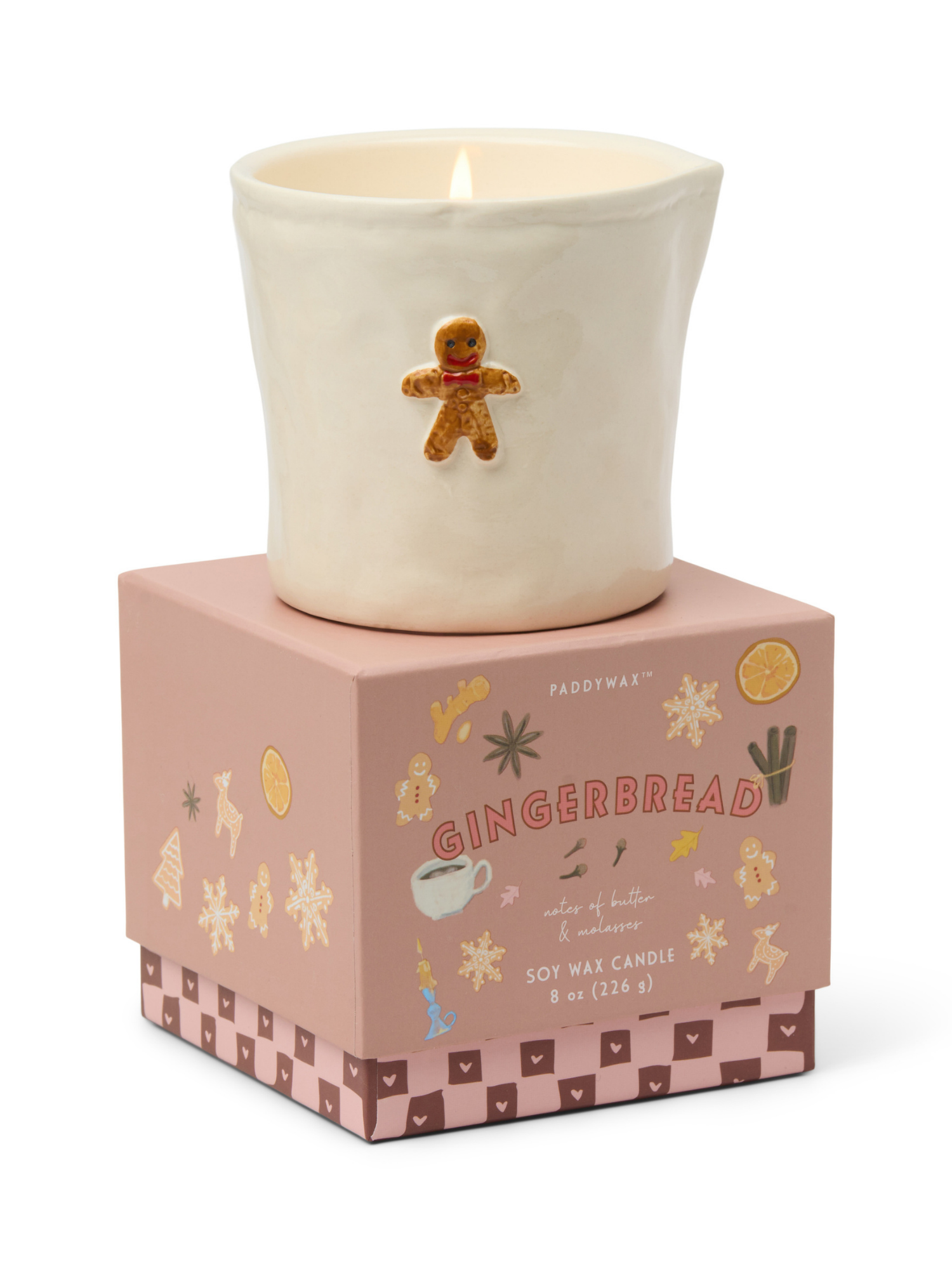Doftljus i keramikkrus – Gingerbread
