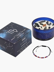 Virgo Zodiac Crystal Candle med kristallarmband