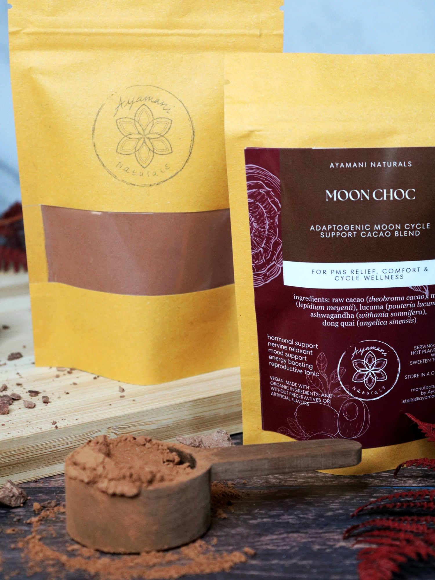 Ayamani Moon Choc Ceremoniell Cacao för Cyklisk Balans 60 gram