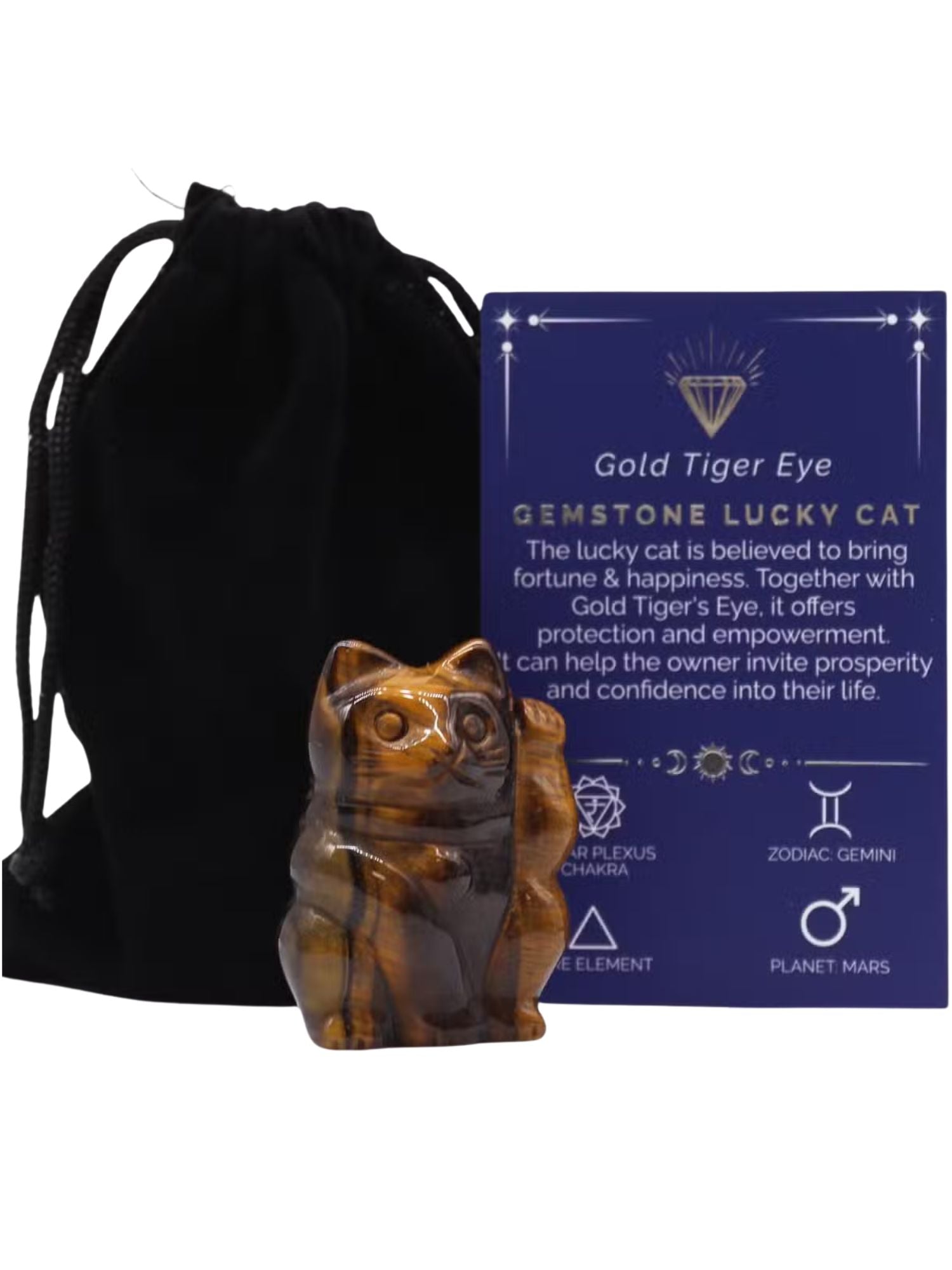 Gold Tiger Eye Lucky Cat