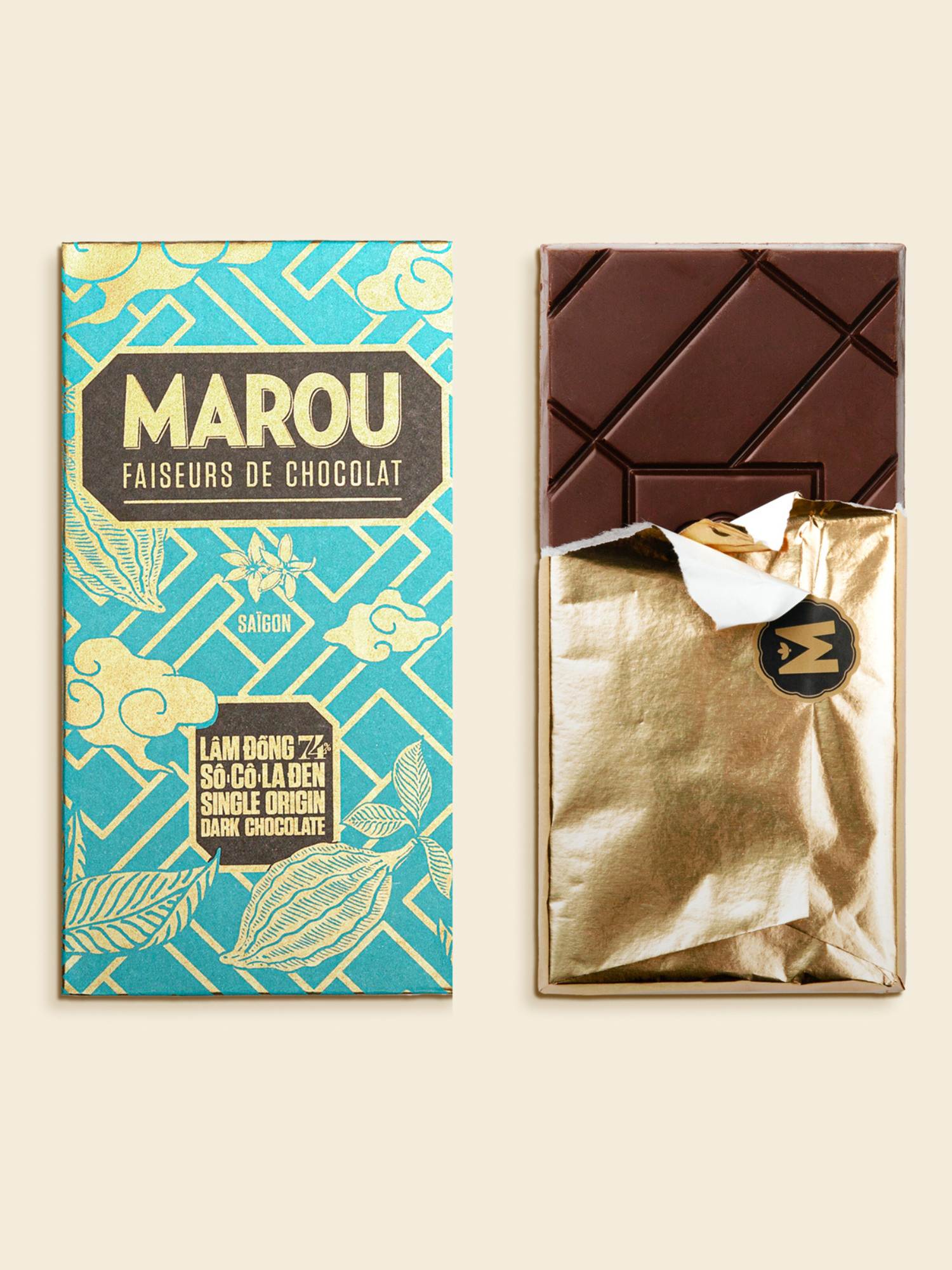 Mörk Choklad Lam Dong 74% Marou 80g