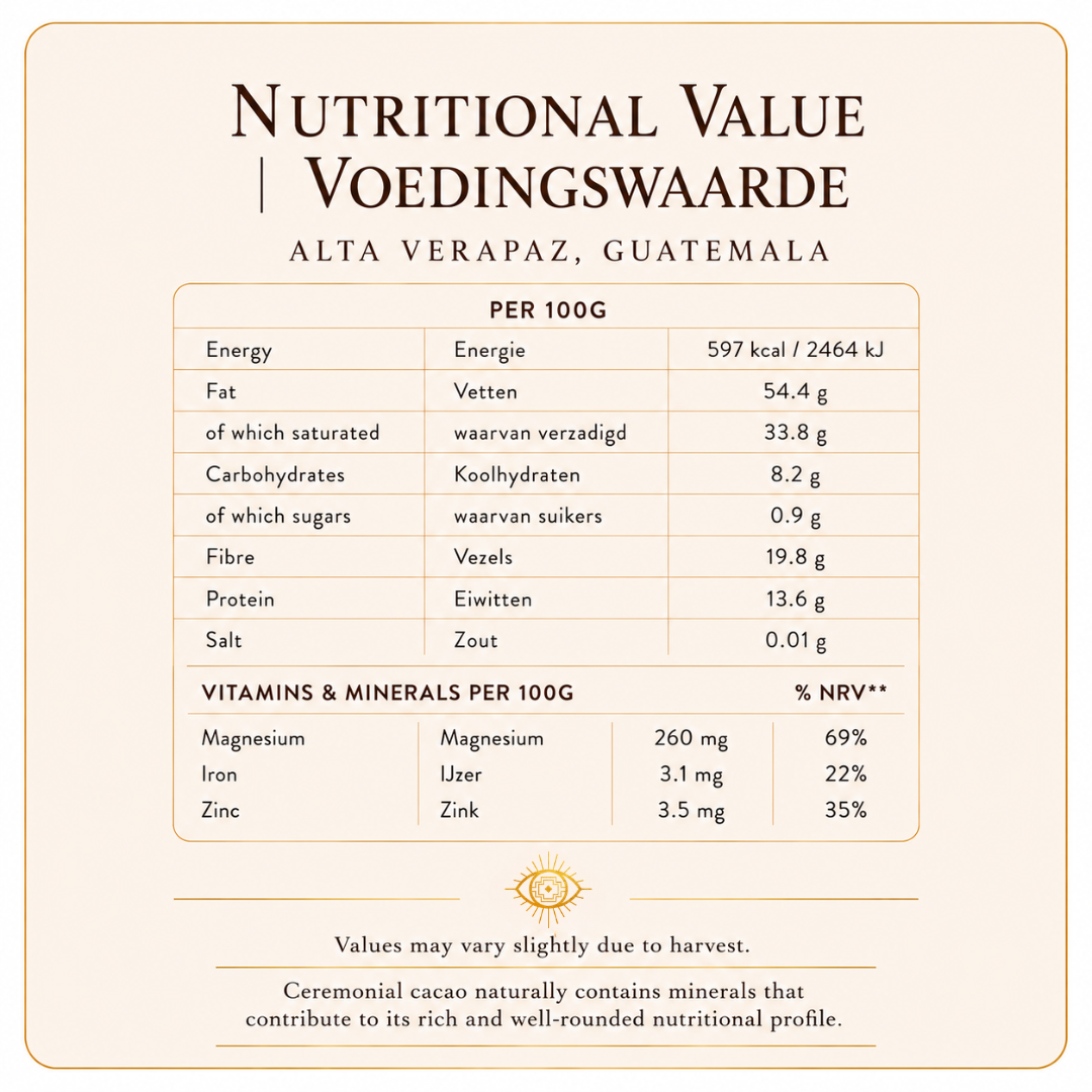 100% Ceremoniell Cacao Block Alta Verapaz 500g - GUATEMALA