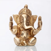 Ganesha Staty i Mässing Lyckobringare 12cm