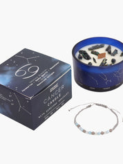 Cancer Zodiac Crystal Candle med kristallarmband