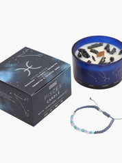 Pisces Zodiac Crystal Candle med kristallarmband