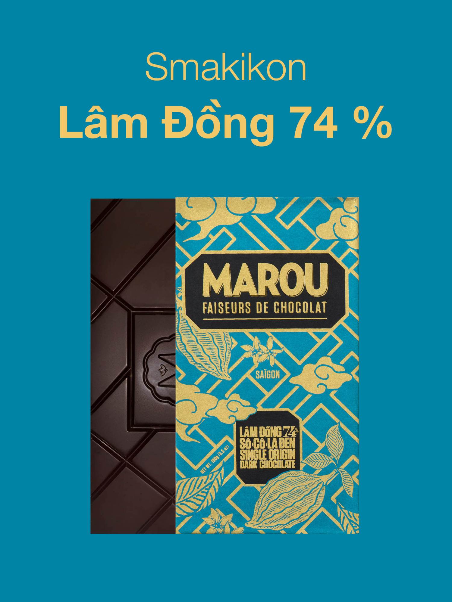 Mörk Choklad Lam Dong 74% Marou 80g