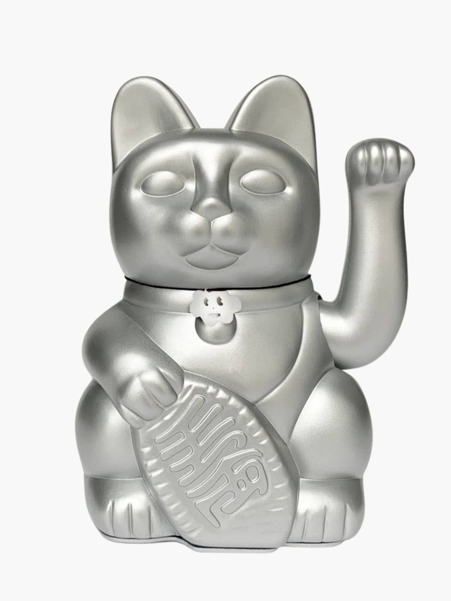 Maneki Neko Lucky Cat Silver Large - Good Business