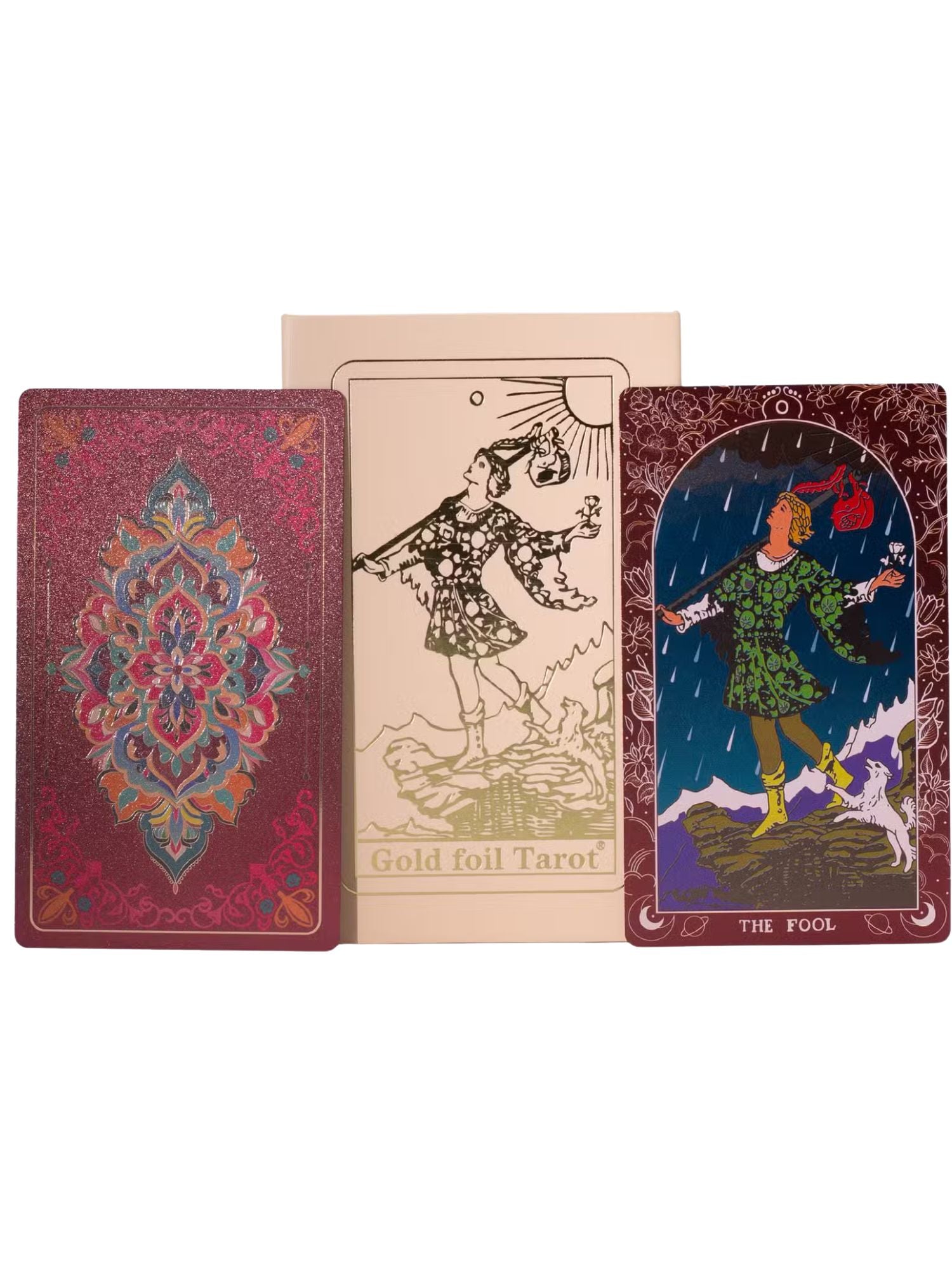Pink Ruby Foil Tarot Card Deck + Guidebok