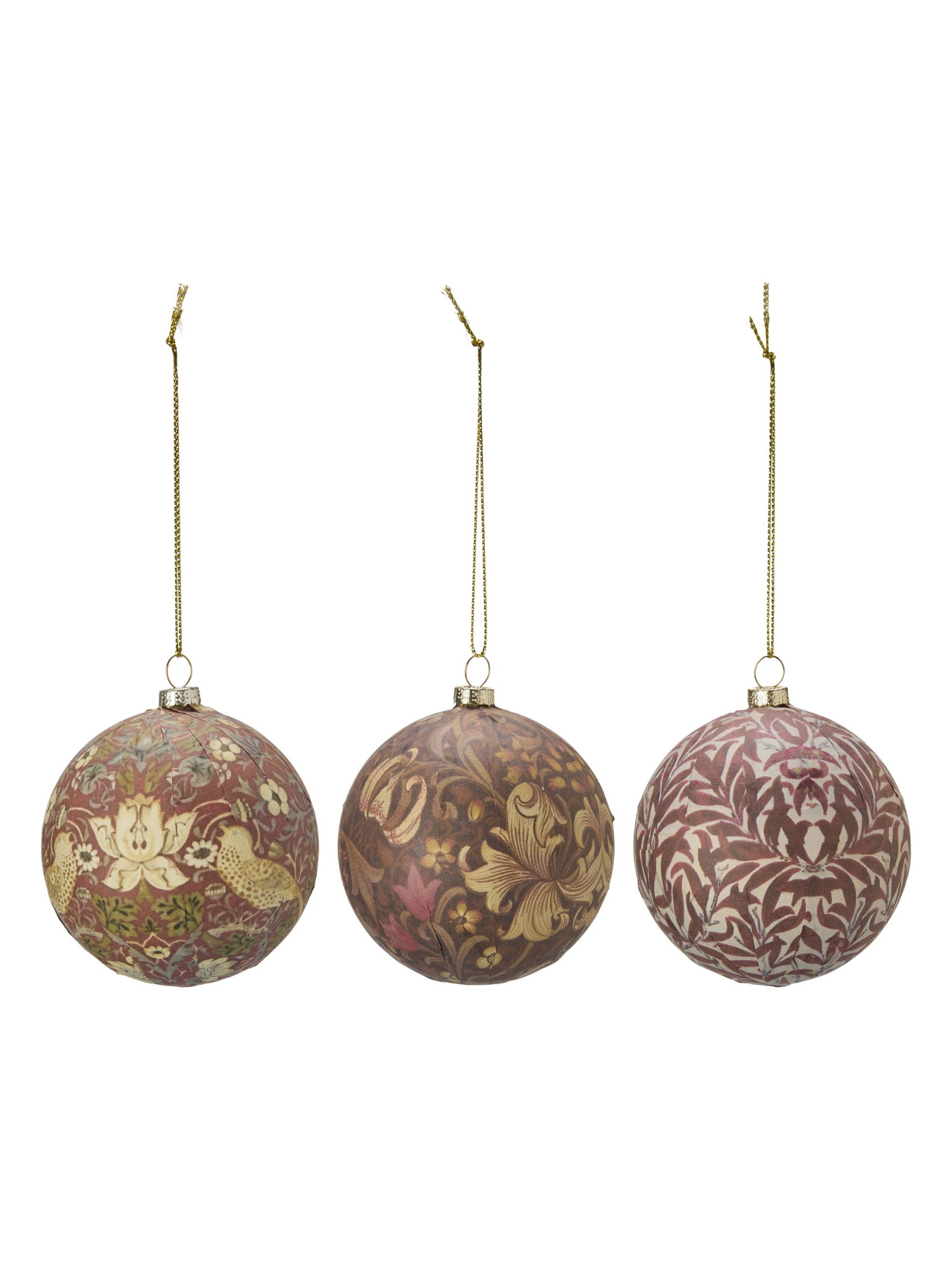 Julgranskula Burgundy William Morris 8 cm