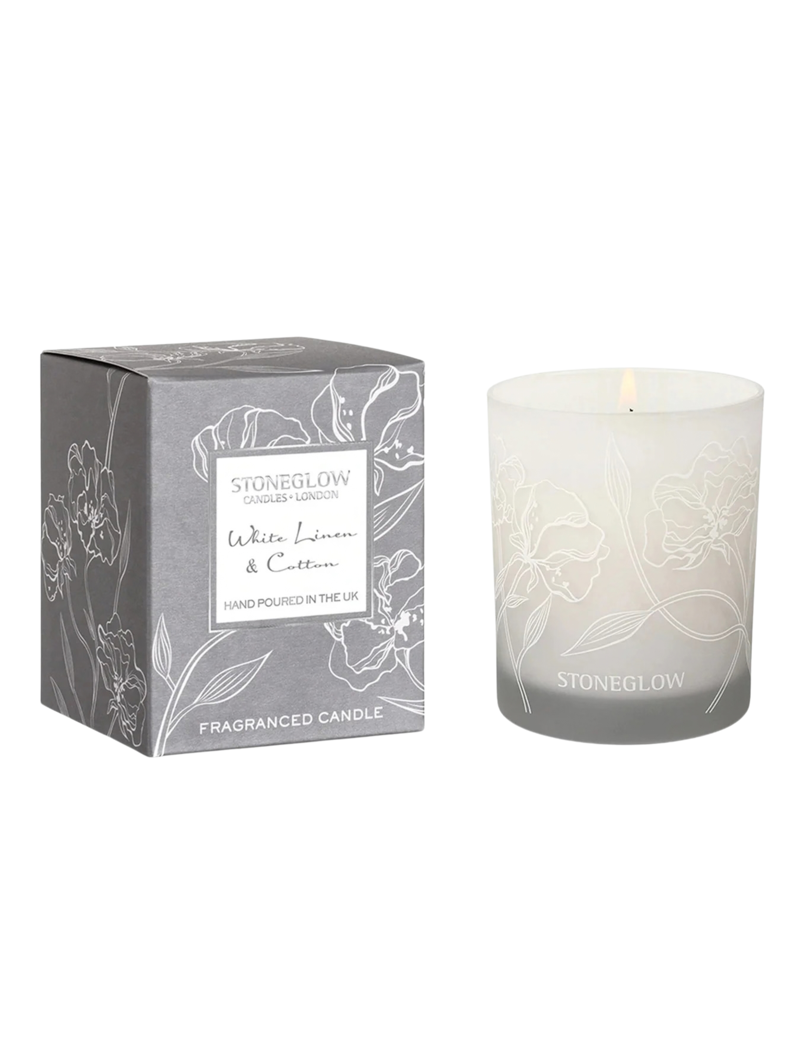 Stoneglow Day Flower Doftljus White Linen & Cotton