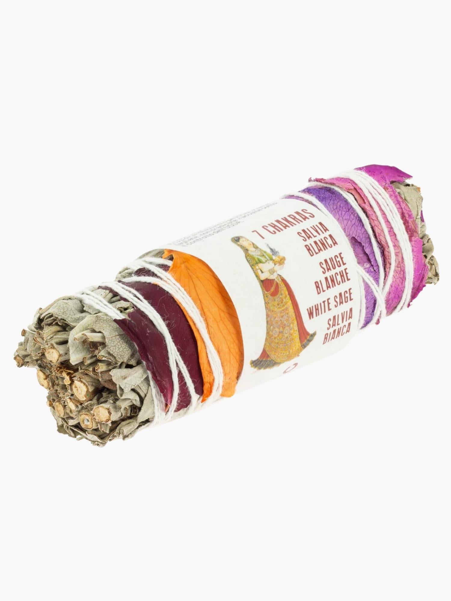 7-Chakra California White Sage Smudge Stick