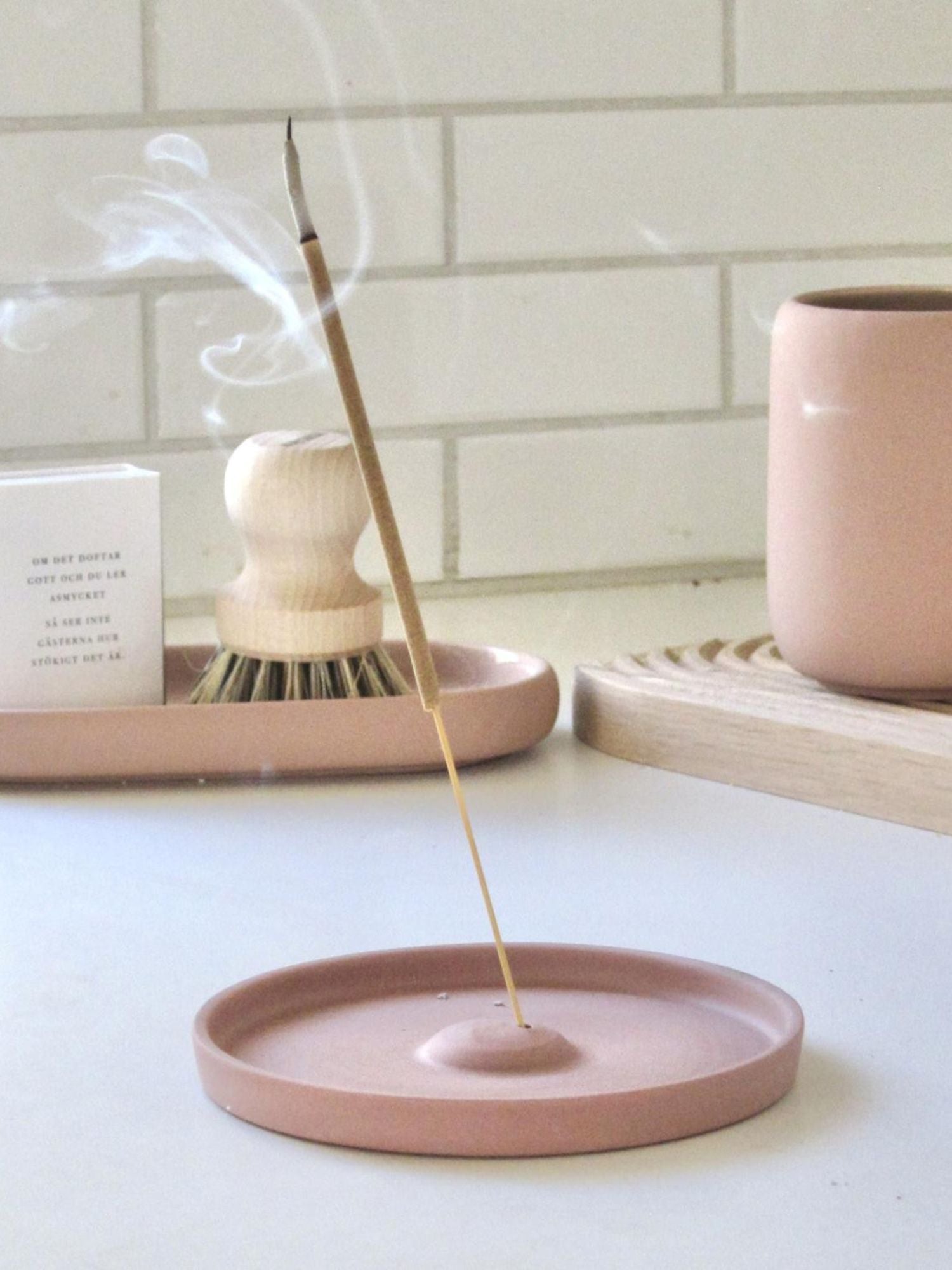 Pink incense holder &amp; altar dish