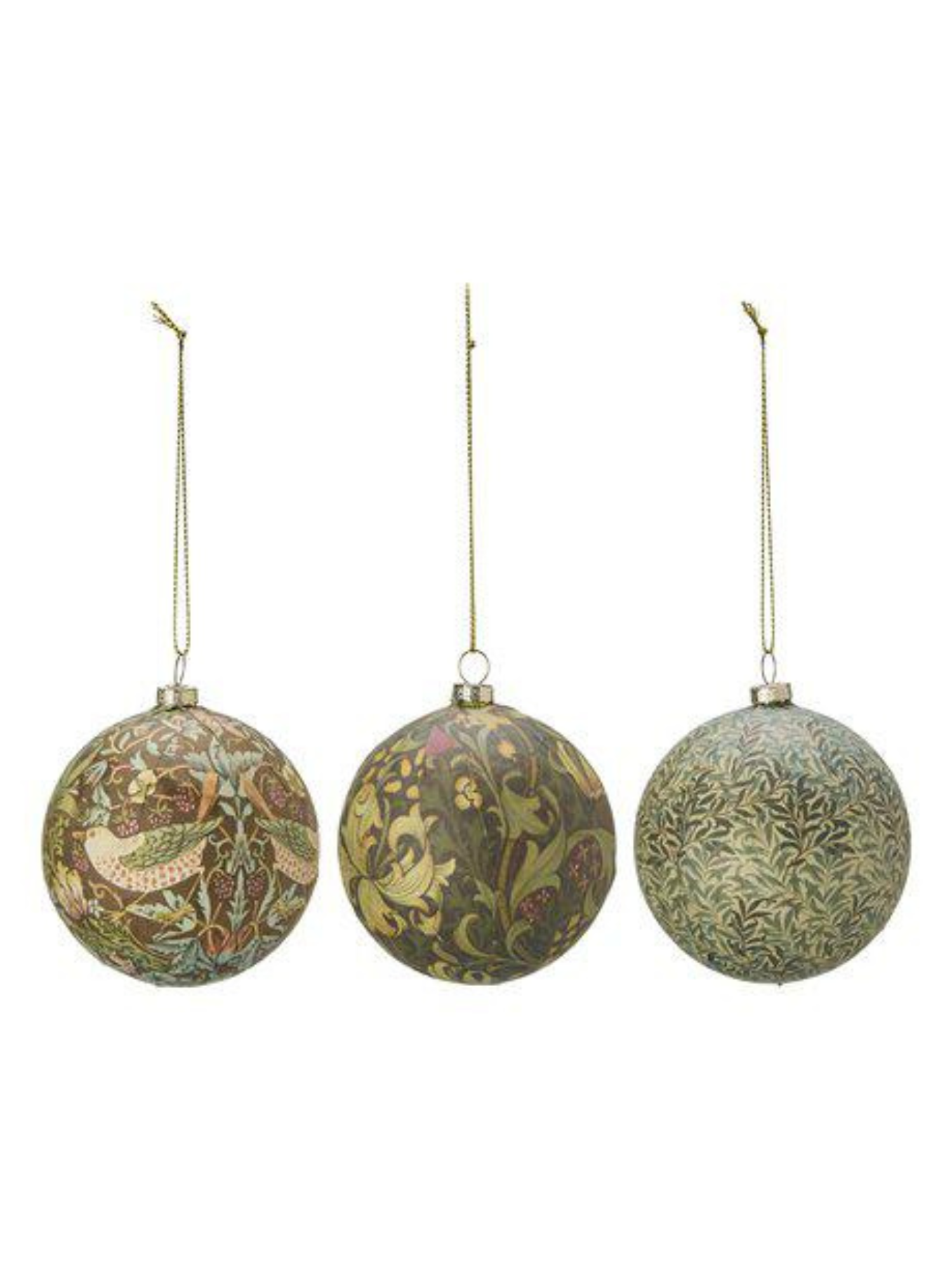 Julgranskula Grön William Morris 8 cm