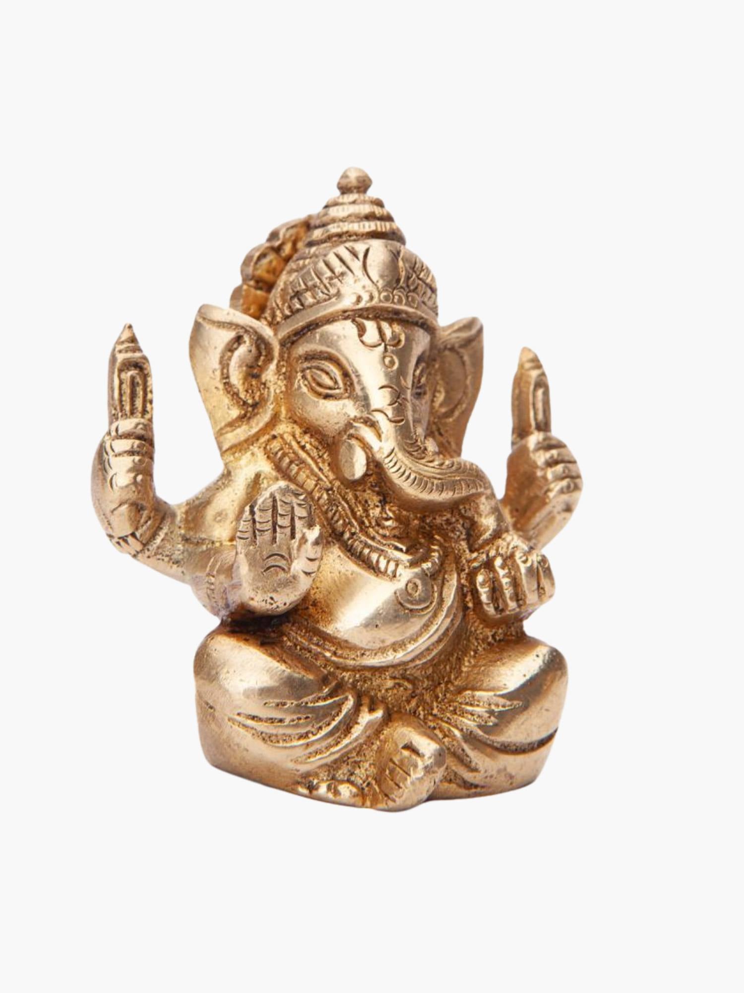 Ganesha Staty i Mässing Lyckobringare