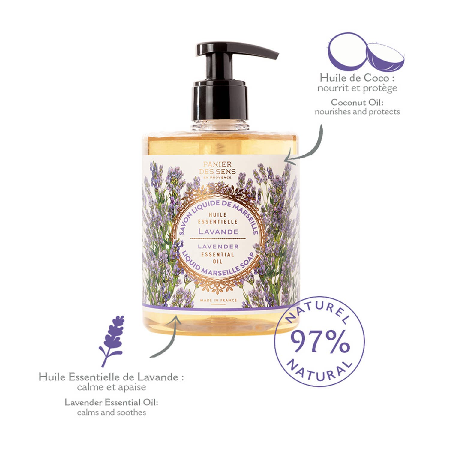 Liquid Marseille Soap Lavender 500ml