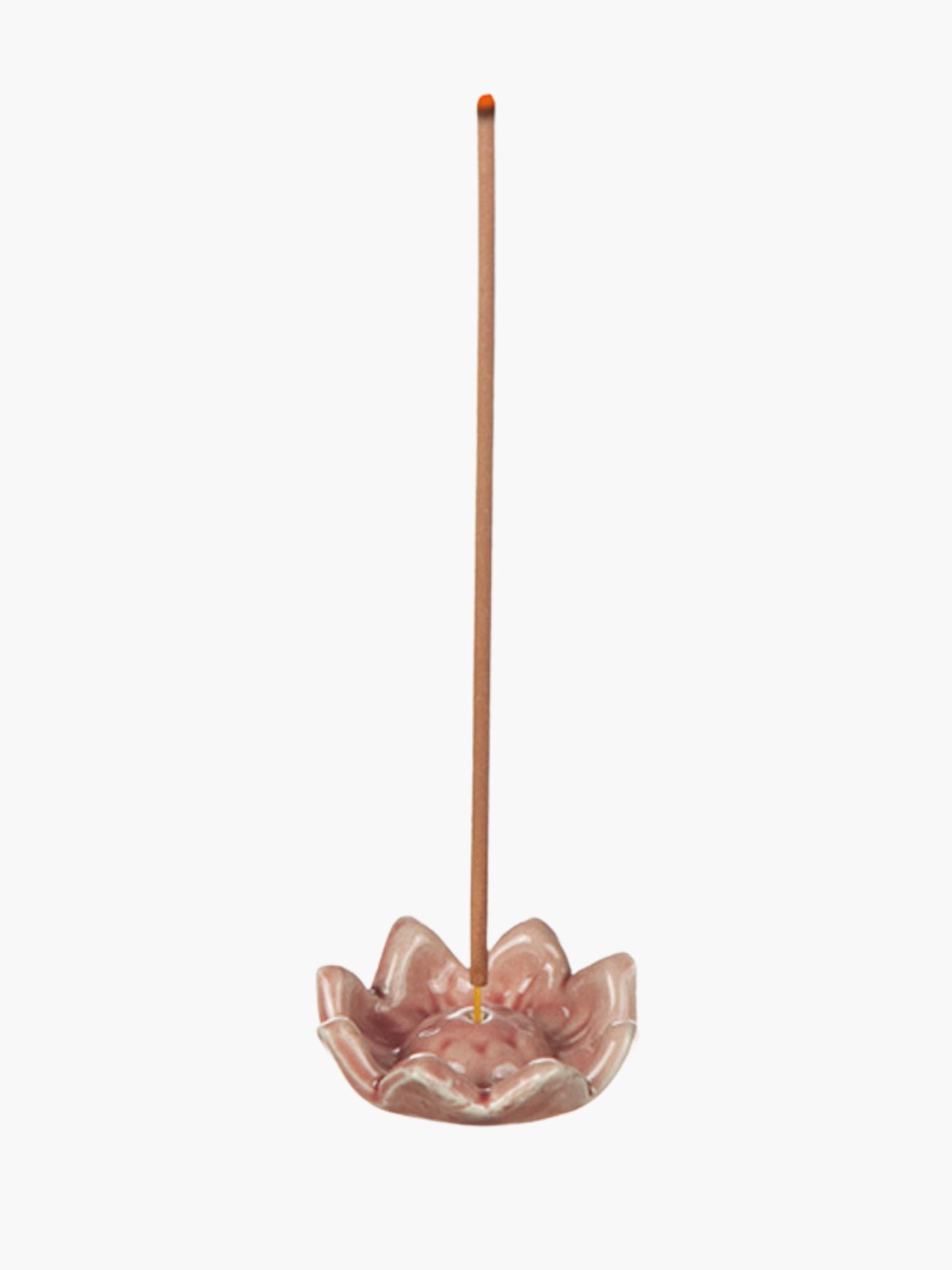 Lotus rökelsehållare keramik rosa