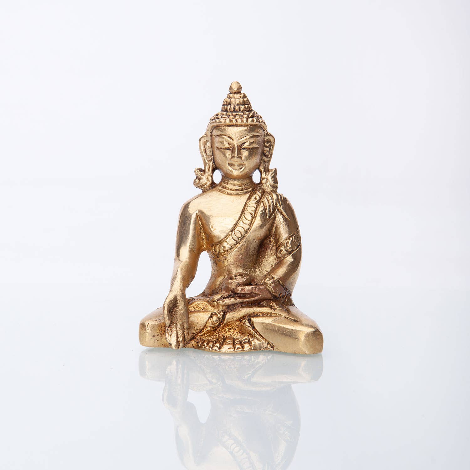 Buddhastaty i mässing - Ratnasambhava 8cm