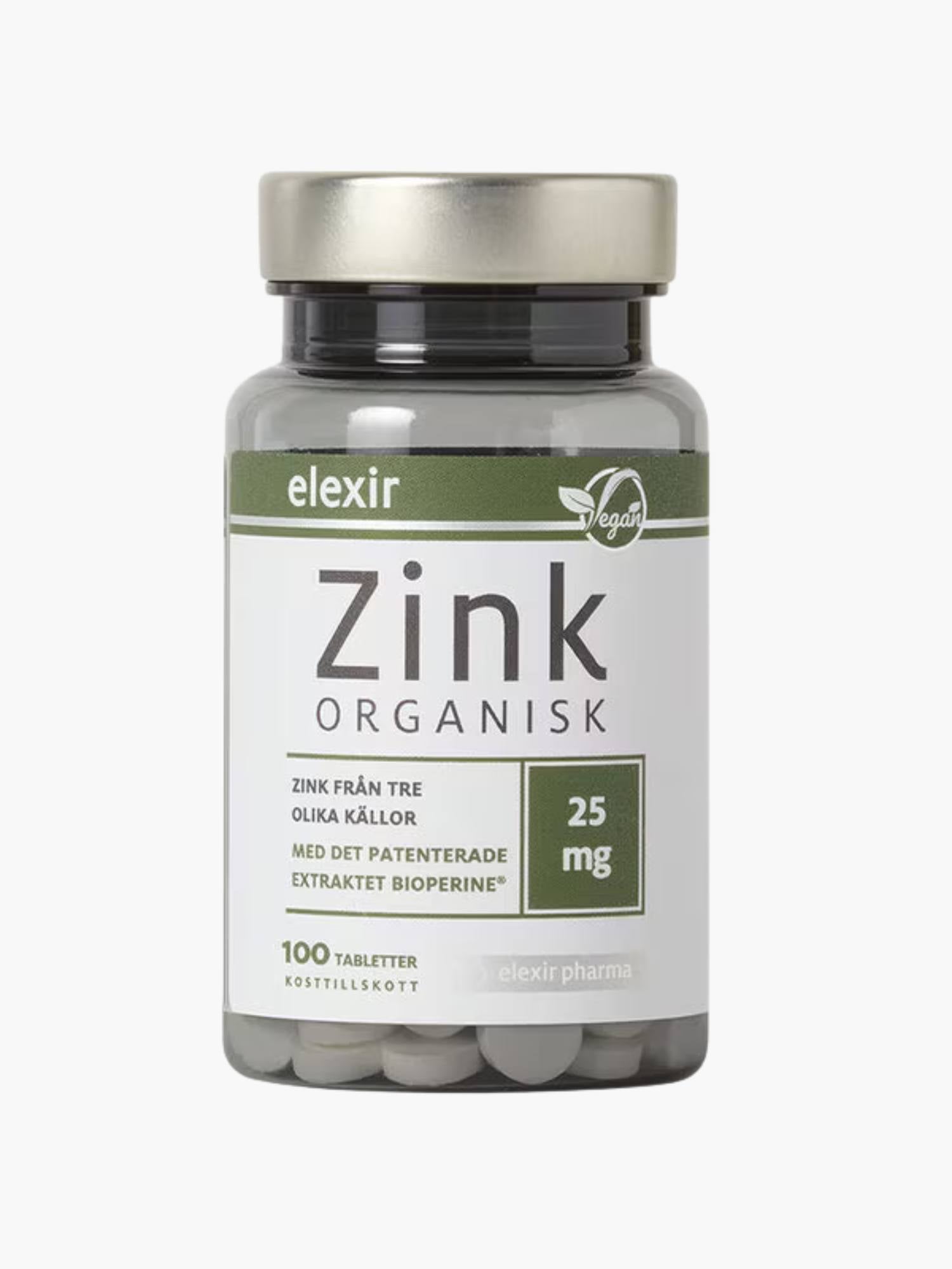 Zink Organisk 100 tabletter Elexir Pharma
