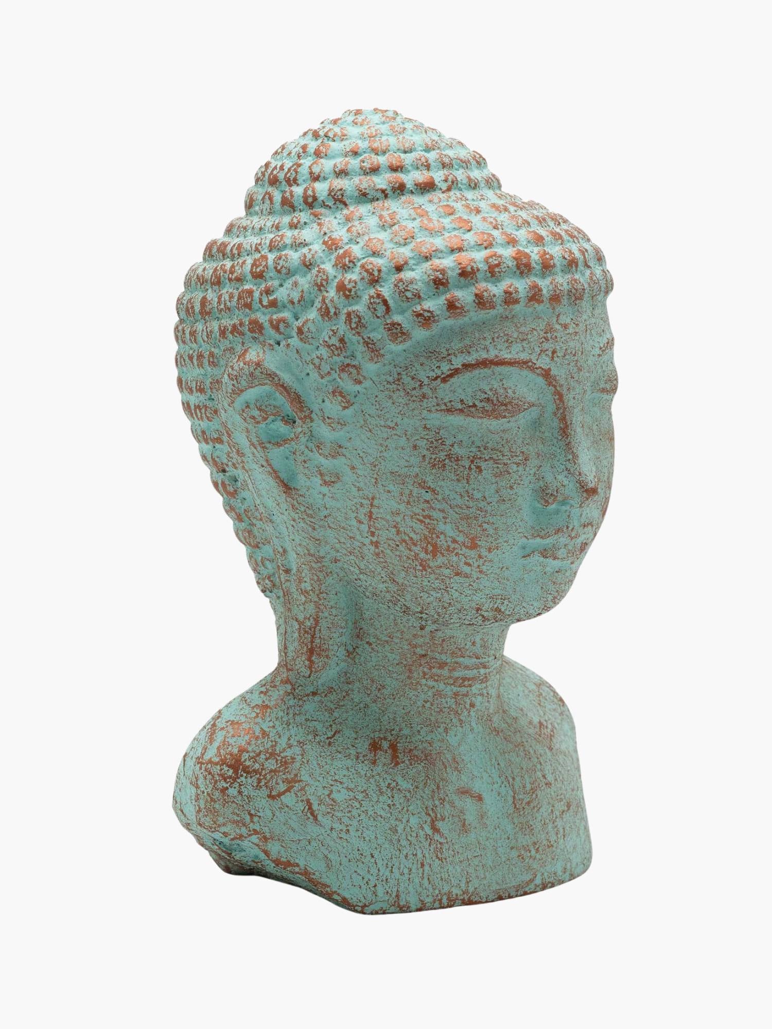 Tranquility Buddha Head Green Copper