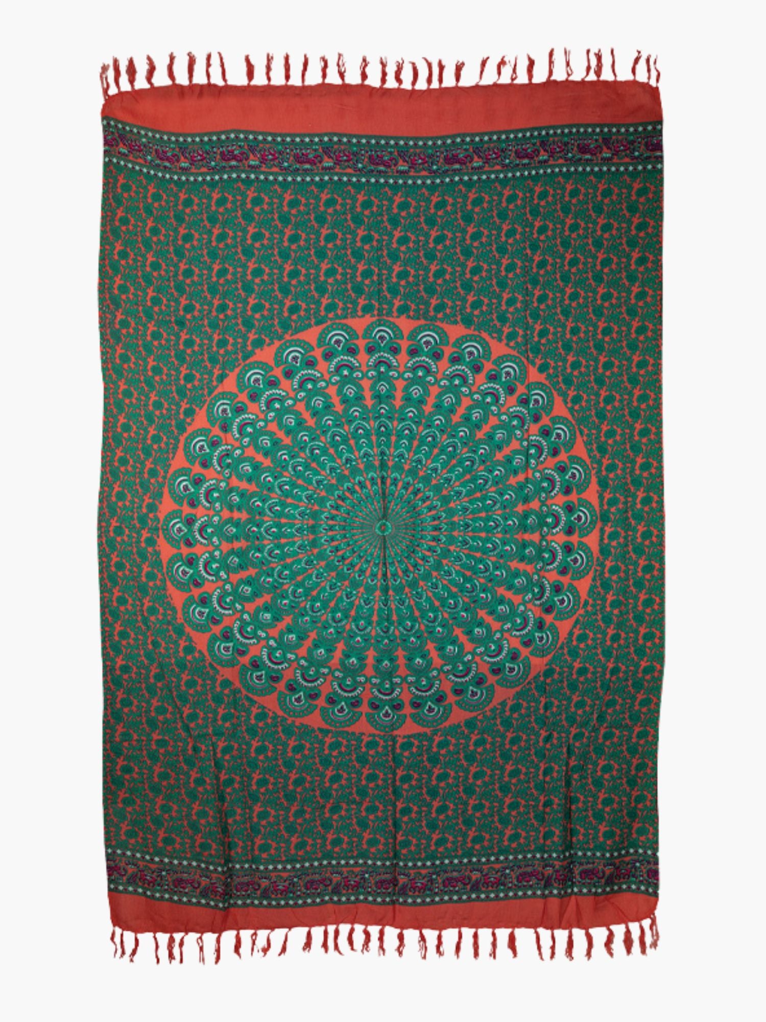 Sarong Bali Orange & Green