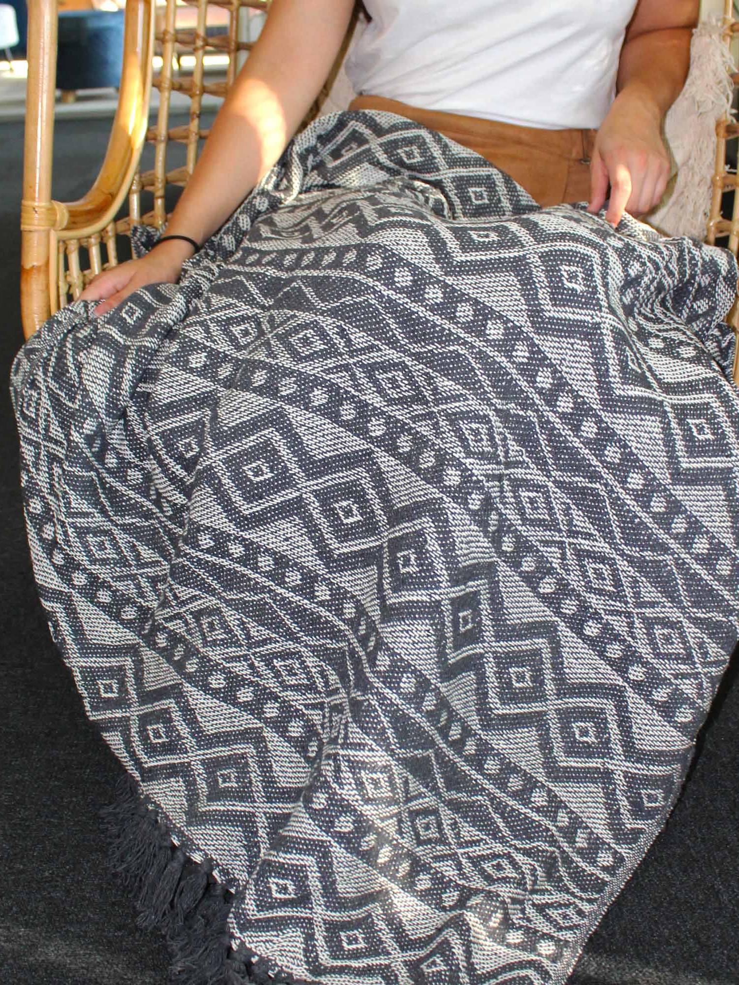 Boho Filt Grey Geometric